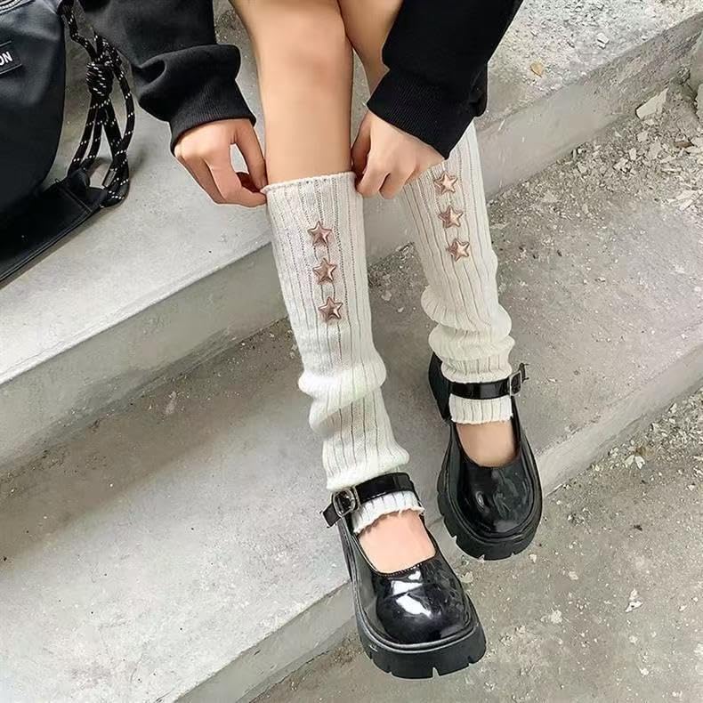Gesranxs Star Leg Warmers for Girls Y2K Japanese Kawaii Harajuku Accessory Leg Warmers for Winter - Image 4